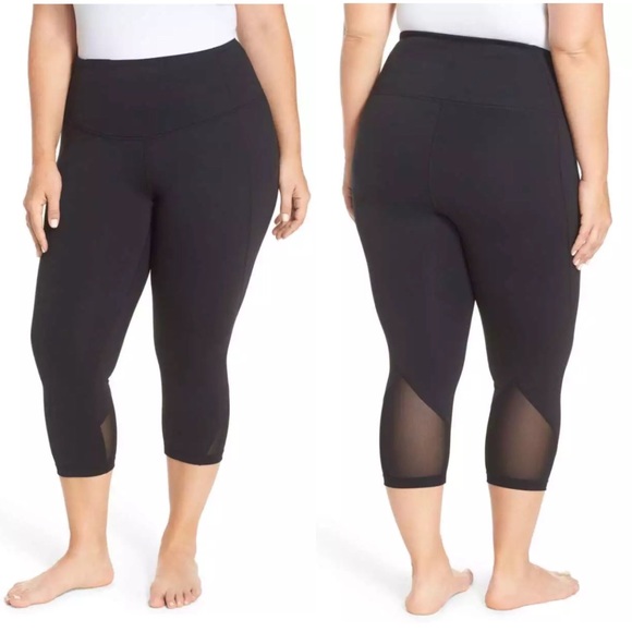 Zella Hatha Mesh Crop Capri Leggings 